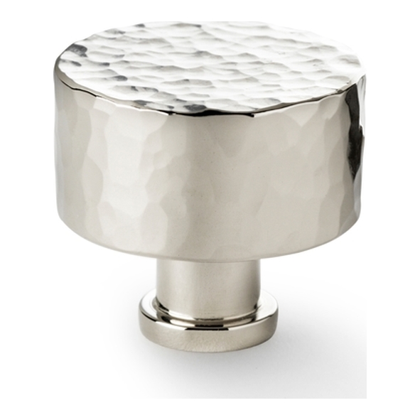 AW816-35-PN • 35mm • Polished Nickel • Alexander & Wilks Leila Hammered Cupboard Knob